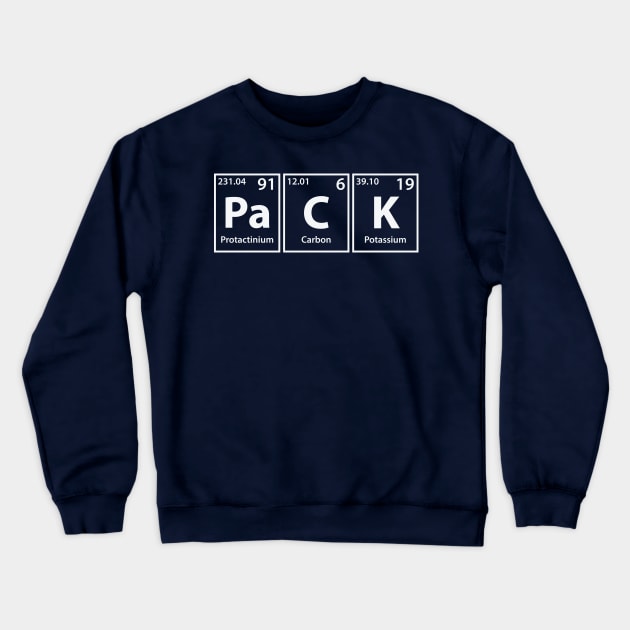 Pack (Pa-C-K) Periodic Elements Spelling Crewneck Sweatshirt by cerebrands